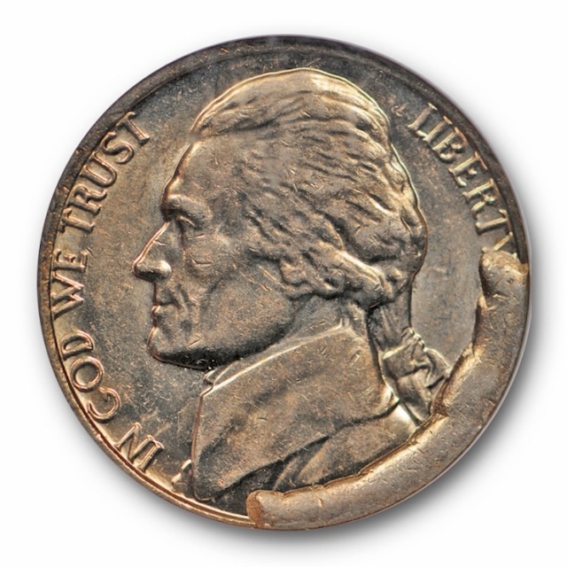 2001 nickel die cud error showing raised blob-like mass at the coin rim from a die break